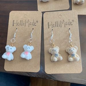 Velvet bear earrings